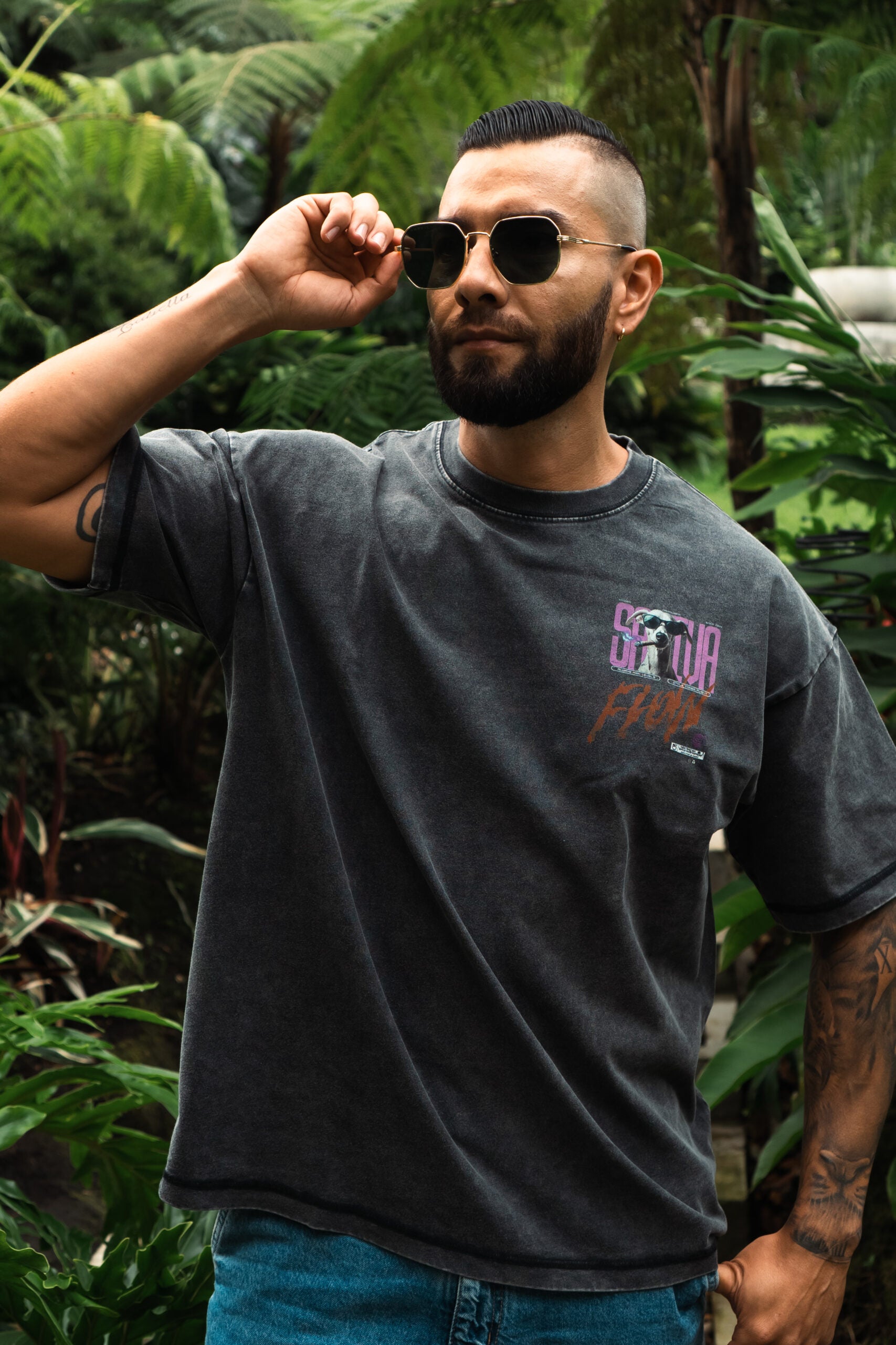 Sativa Flow Oversized Acid Washed Tee