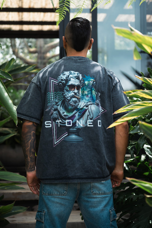 Stoned cesar Oversized Acid Wash Tee