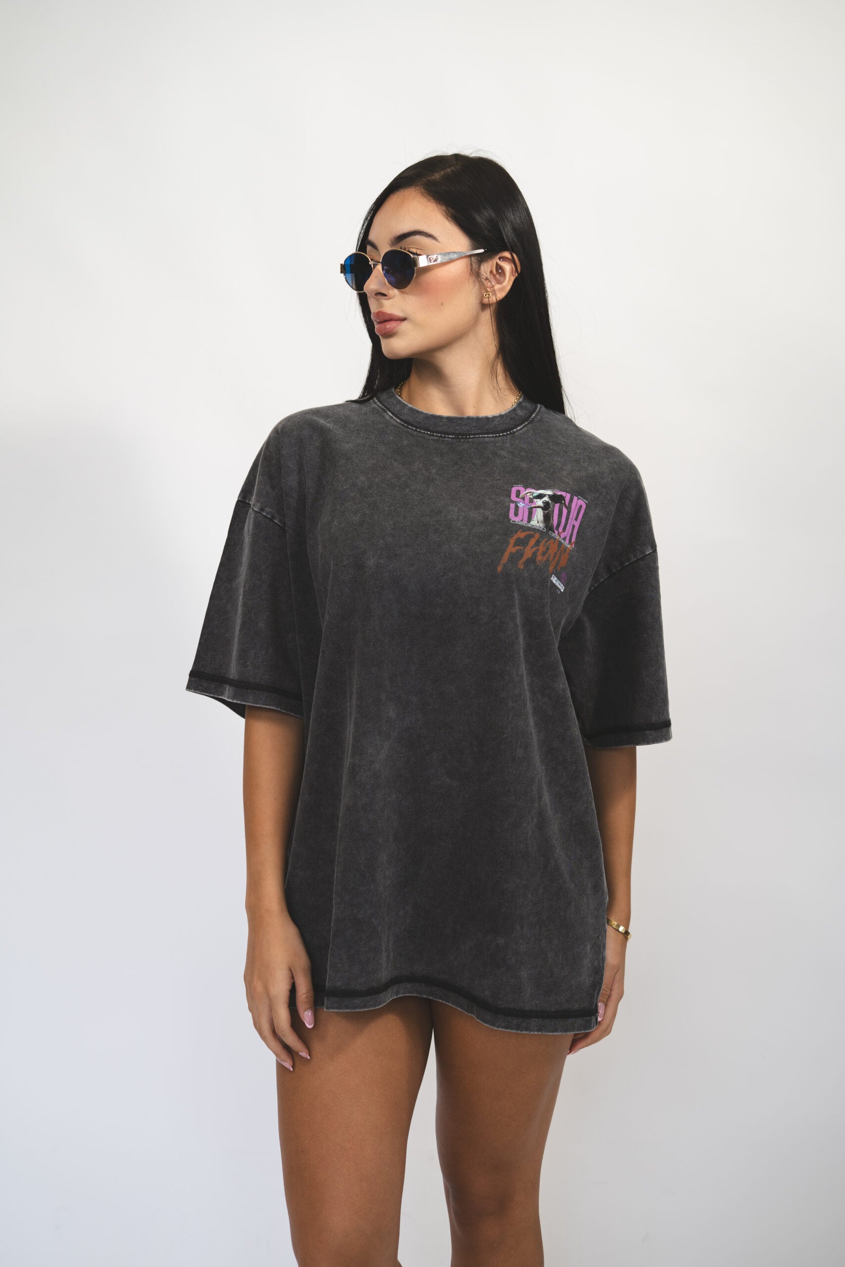 Sativa Flow Oversized Acid Washed Tee