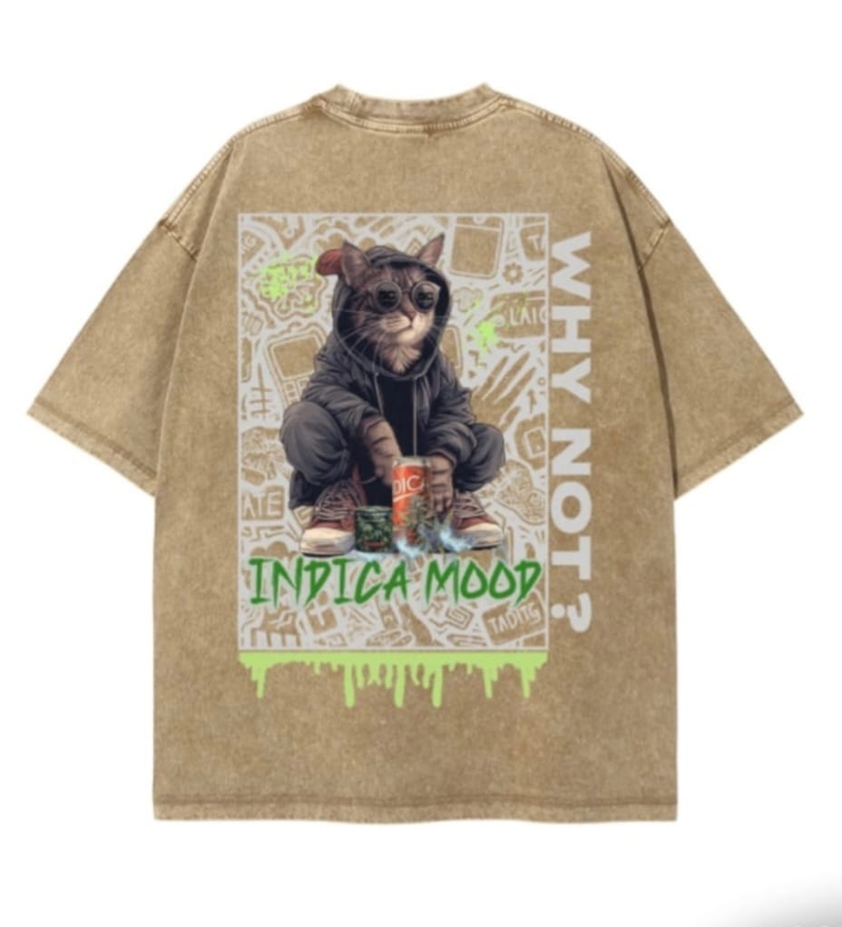 "SOLD OUT" Indi Cat Oversized Acid Wash Tee
