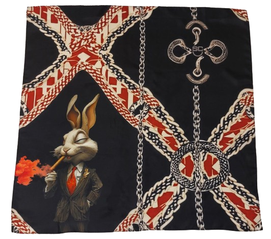 Chill Bunny 100% Silk Twill Bandana