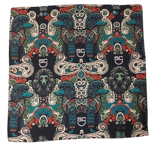 Poodle Trip 100% Silk Twill Bandana