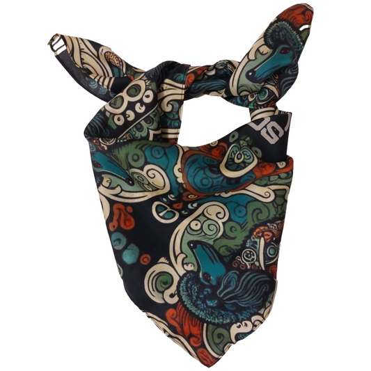 Poodle Trip 100% Silk Twill Bandana